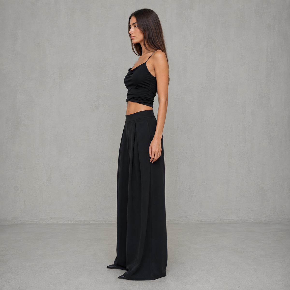 Pantalón Ébano wide leg, vista lateral