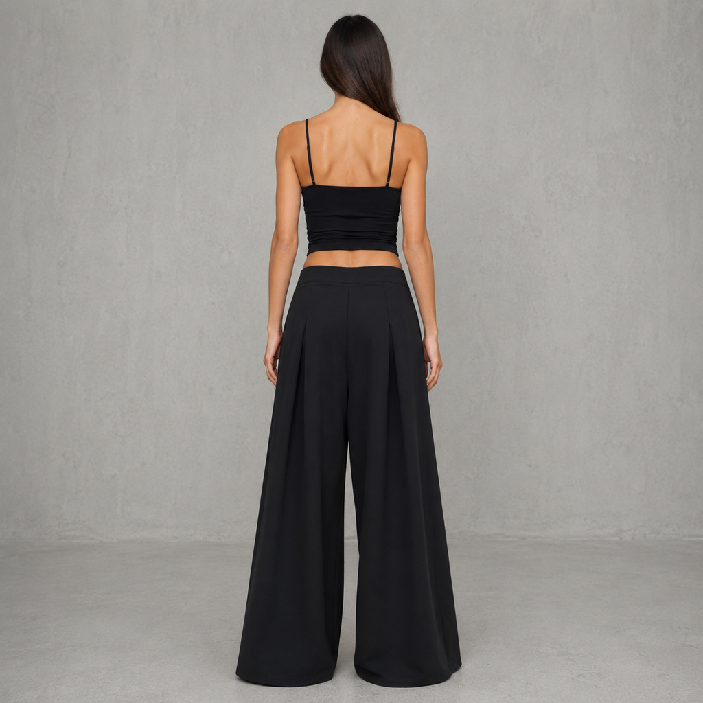 Pantalón Ébano wide leg, vista posterior