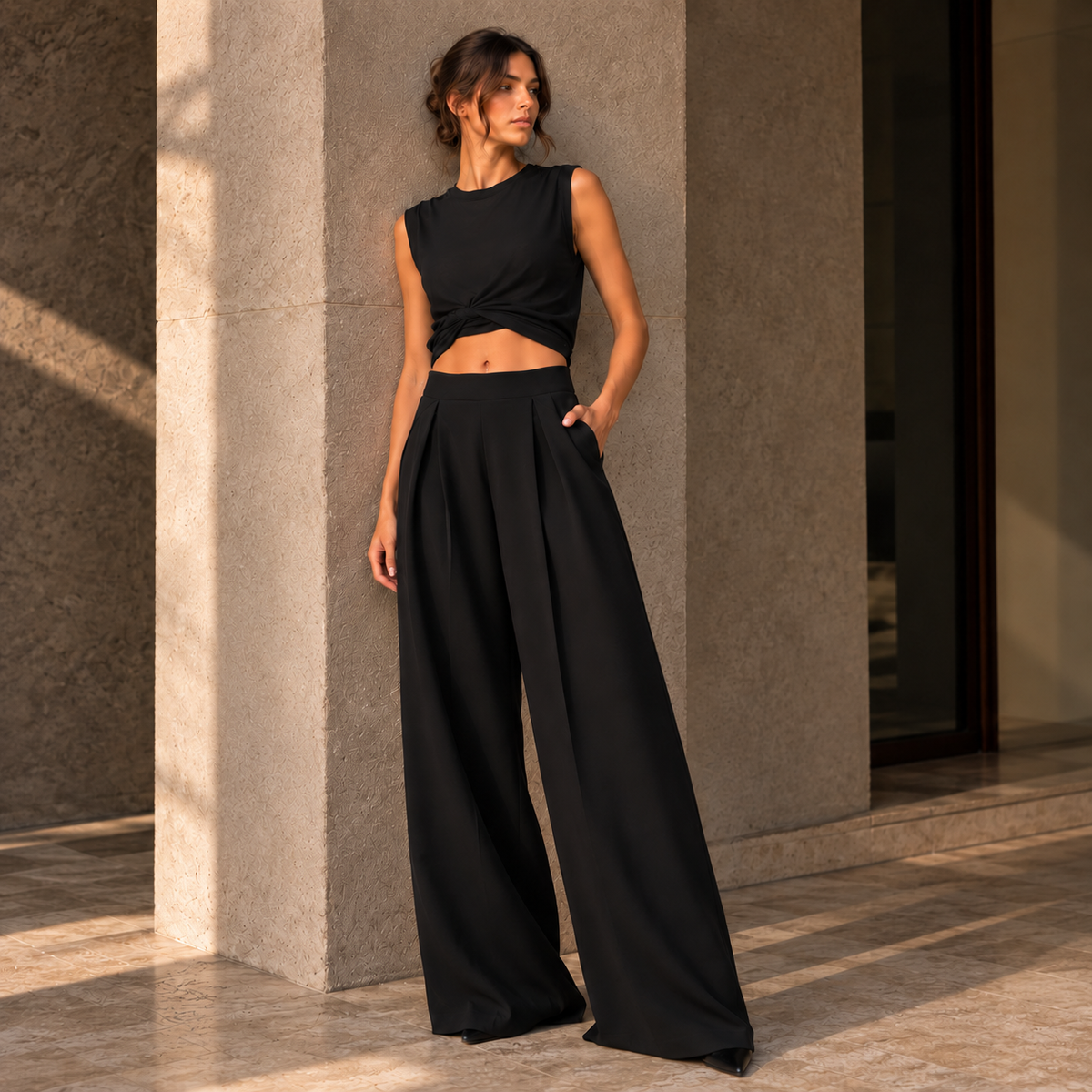 Pantalón Ébano wide leg, imagen principal